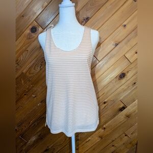 All Saints Beige Striped Tank Top Size Medium